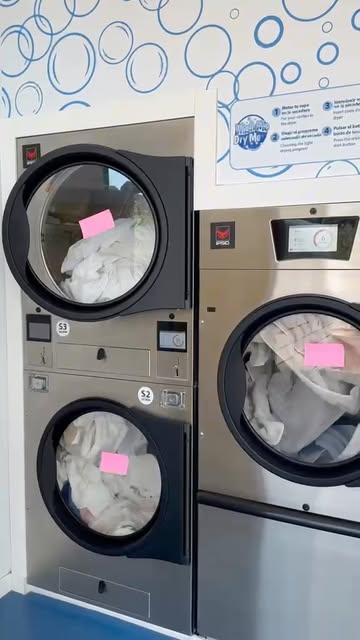 Laundry drying in the Wash Me Dry Me machines